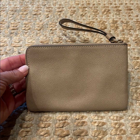 Coach Taupe Leather Wristlet - Picture 7 of 8